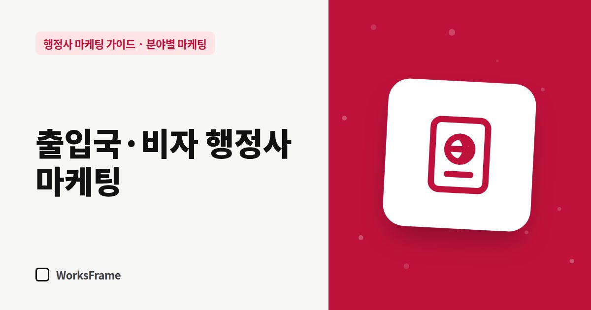 출입국·비자 행정사 마케팅 — 분야별 마케팅 가이드 표지